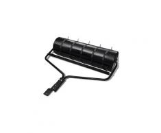 Rouleau à gazon de jardin noir avec 5 bandes d'aérateur 30 cm
