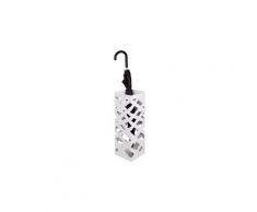 Porte parapluies en acier ajouré motifs quadrillages 16x16x48cm pop - blanc