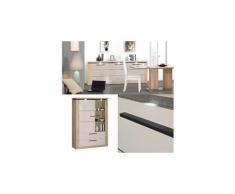 Salle à manger complète bois/laque grise - nova - l 180 / 240 x l 90 x h 75 - neuf