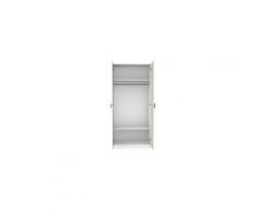 Armoire enfant coloris acacia / blanc avec 2 portes en mdf - dim : 100 x 55,5 x 200 cm -pegane-