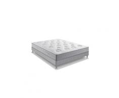 Ensemble matelas ressorts ensachã©s + sommier tapissier garnissage mã©moire de forme flexion 140x190