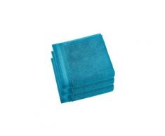 De witte lietaer contessa linge de bain - 100% coton - serviette d'invité (40x60 cm) - par lot de 3 - bleu