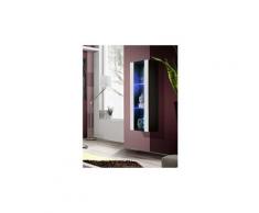 Vitrine led murale design "fly ii" 126cm blanc & noir