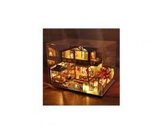 3d maison de poupée en bois ancienne ville bricolage miniature modèle cadeaux de noël jouets jouets éducatifs