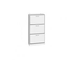 Meuble à chaussures 3 tiroirs en bois blanc - mc4012