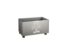 Coffre de rangement à roulettes kids - 48 x h. 28 cm - gris