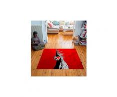 Tapis carré velours antidérapant imprimé animaux camden parrot - 135 x 135 cm