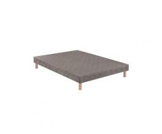 Sommier tapissier avec lattes en pin massif h15cm confort ferme aloe vera - 140x190cm