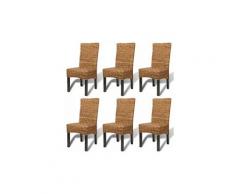 Icaverne - chaises de cuisine magnifique chaise de salle à manger 6 pcs abaca marron