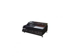 Plancha plancha gaz 3 feux plaque fonte amovible + grille offerte