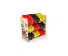 Meuble de rangement étagère jouet panier chambre enfant motif pirate ape06006