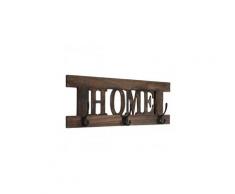 Porte-manteau mural patère en bois marron vintage 20x55cm med04051