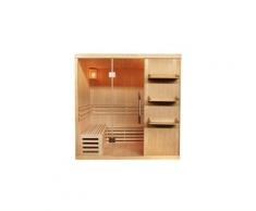 Sauna traditionnel finlandais 4/5 places faborg vitré avec étagères - 200x180x200