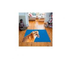 Tapis carré velours antidérapant imprimé animaux foxy - 135 x 135 cm