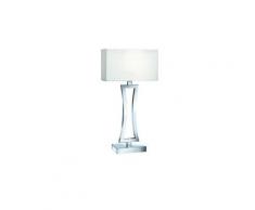Lampe de table 57 cm, en chrome avec abat-jour blanc