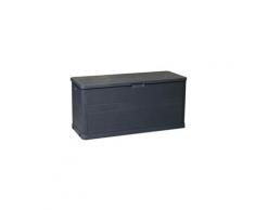 Distingué coffre de rangement multifonctions en résine - 280 litres modèle bois anthracite