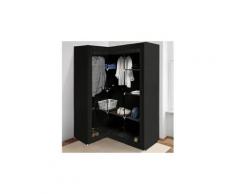 Armoire de rangement d'angle noire dressing penderie xxl tissu