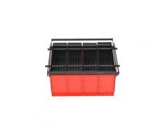 Icaverne - outils de cheminée magnifique presse à papier de recyclage acier 38 x 31 x 18 cm noir et rouge