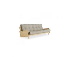 Canapé 3/4 places convertible ingrid style scandinave futon lin couchage 130*190 cm.