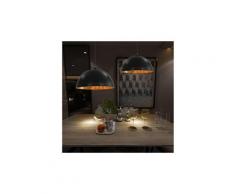 2 pcs plafonniers noir et doré semi-sphérique 50 cm e27
