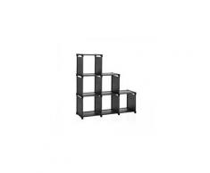 Etagère escalier 6 casiers noir