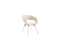Esthetique chaise de salle à manger, de cuisine, de salon moroni en tissu blanc