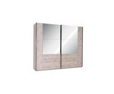 Armoire 2 portes miroirs effet bois paris