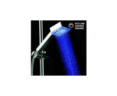 Pommeau de douche carrée avec leds intégrées lumineux