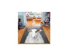 Tapis rectangulaire velours antidérapant imprimé animaux mr felix - 135 x 200 cm
