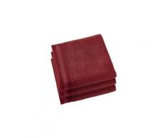 De witte lietaer contessa linge de bain - 100% coton - serviette d'invité (40x60 cm) - par lot de 3 - rouge
