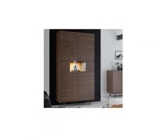 Vaisselier lumineux couleur noyer contemporain pescara