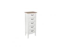 Chiffonnier en bois chrysa - l. 45 x h. 113 cm - blanc