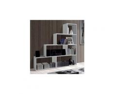 Icaverne meuble etagere klum meuble escalier contemporain mélaminé blanc brillant - l 145 cm