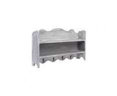Porte-manteau mural gris 50x10x30 cm bois