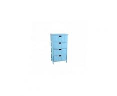Chiffonnier bois seuni 4 tiroirs bleu atmosphera
