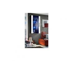 Vitrine led murale design "neo" 110cm noir & blanc brillant