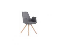 Joli chaise de salle à manger, de cuisine, de salon mascate cuir synthetique naturel rond