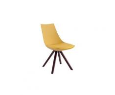 Contemporain chaise de salle à manger, de cuisine, de salon accra cuir synthetique cappuccino carré