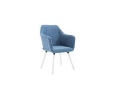 Joli chaise de salle à manger, de cuisine, de salon le caire en tissu blanc