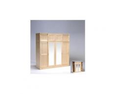 Armoire morzine 4+4 portes avec 2 miroirs / naturel