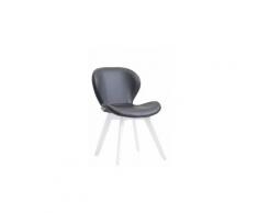Chic chaise de salle à manger, de cuisine, de salon nuku?alofa cuir synthetique blanc