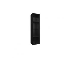 Icaverne - bibliothèques contemporain bibliothèque/meuble tv noir brillant 36x30x143 cm aggloméré