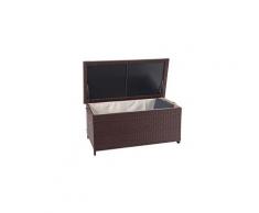 Coffre à coussins en polyrotin, hwc-d88, coffre jardin ~ premium marron, 51x115x59 cm, 250l