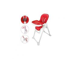 Chaise pliante pour bébé, chaise haute pour bébé, rouge, taille déployée: 105 x 89 x 56 cm
