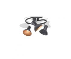 Icaverne - plafonniers chic plafonnier pour 3 ampoules e27 noir et doré