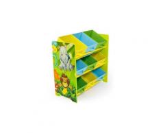 Meuble de rangement étagère jouet panier chambre enfant motif jungle ape06042