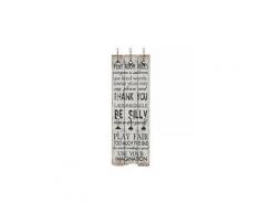 Icaverne - porte-manteaux et porte-chapeaux admirable porte-manteau mural avec 6 crochets 120 x 40 cm thank you