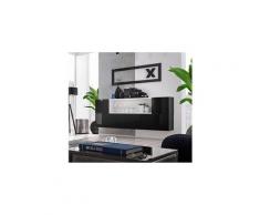 Meuble de rangement mural "blox ii" 175cm noir & blanc