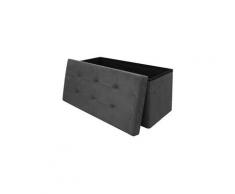 Pouf - poire coffre banc pouf pliable en tissu - 76,5x37,5x37,5 cm - gris foncé