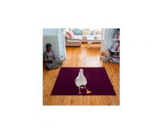 Tapis carré velours antidérapant imprimé animaux dancing seagul - 135 x 135 cm